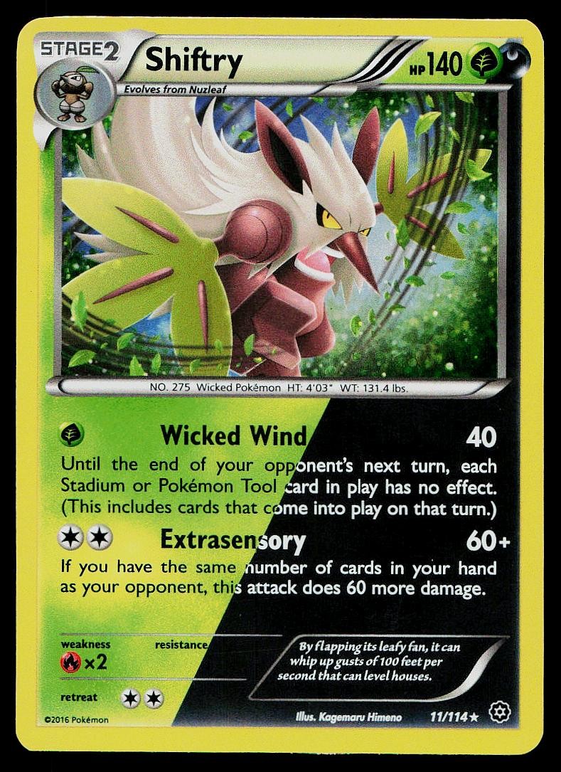 Pokemon Card Steam Siege Shiftry 11/114 Holo Rare