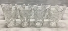 Vintage Anchor Hocking Star Of David  clear Juice Glasses 8 OZ  set of 9