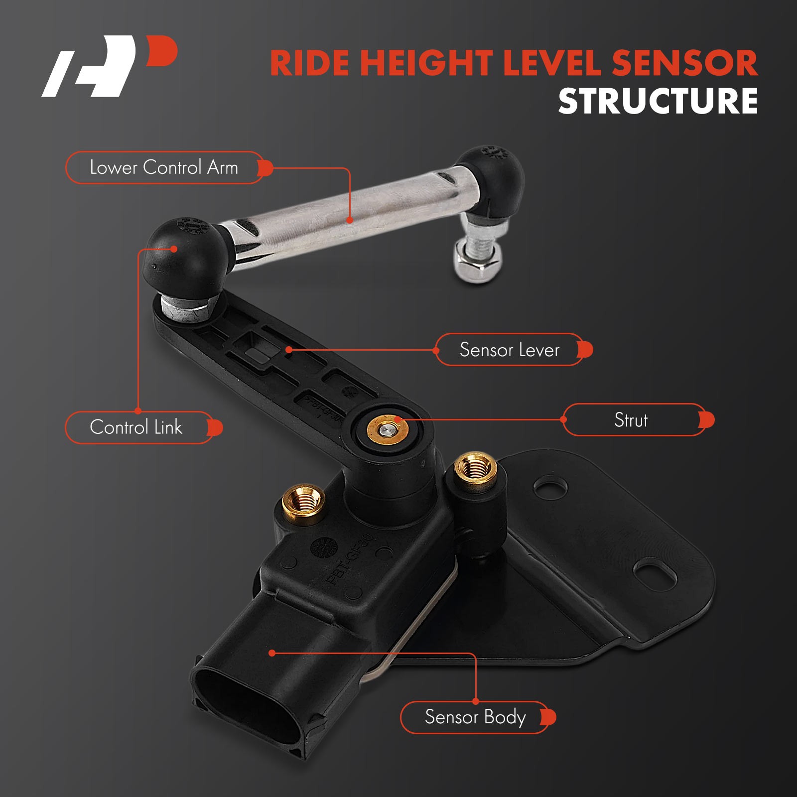 A-Premium 2x Front Ride Height Level Sensor Assembly for Maserati Levante 17-24