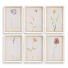 Framed Floral Print Set of 6 -20 Inches Tall and 14 Inches Wide -