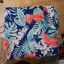 Flamingo leaves 60x120" outdoor tablecloth with zipper and umbrella hole