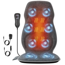 Back Massager with Soft Plush Fabric Cover, Massage Seat Cushion with 8 Vibra...