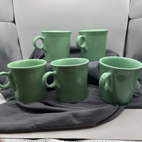 5 HLC FiestawareCoffee MUG Cup O Ring Handle Sea Mist pre owned