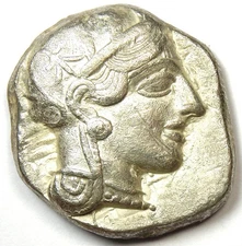 Attica Athens Greece Athena Owl AR Tetradrachm Silver Coin 440 BC - Good VF