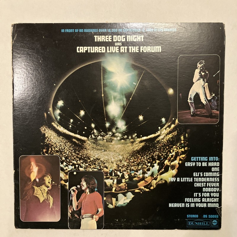 Three Dog Night Captured Live at the Forum Vinyl LP Record Dunhill DS-50068 1969