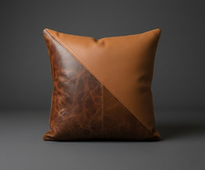 Brown Two-Tone Leather cushion covers Modern Rustic Farmhouse throws pillow case