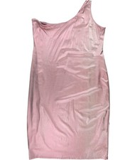 Jolie & Joy Womens Metallic One Shoulder Dress, Pink, Plus Size, 3X