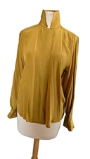 vintage Mark Shale Womens' Silk Long Sleeve Button-up Shirt