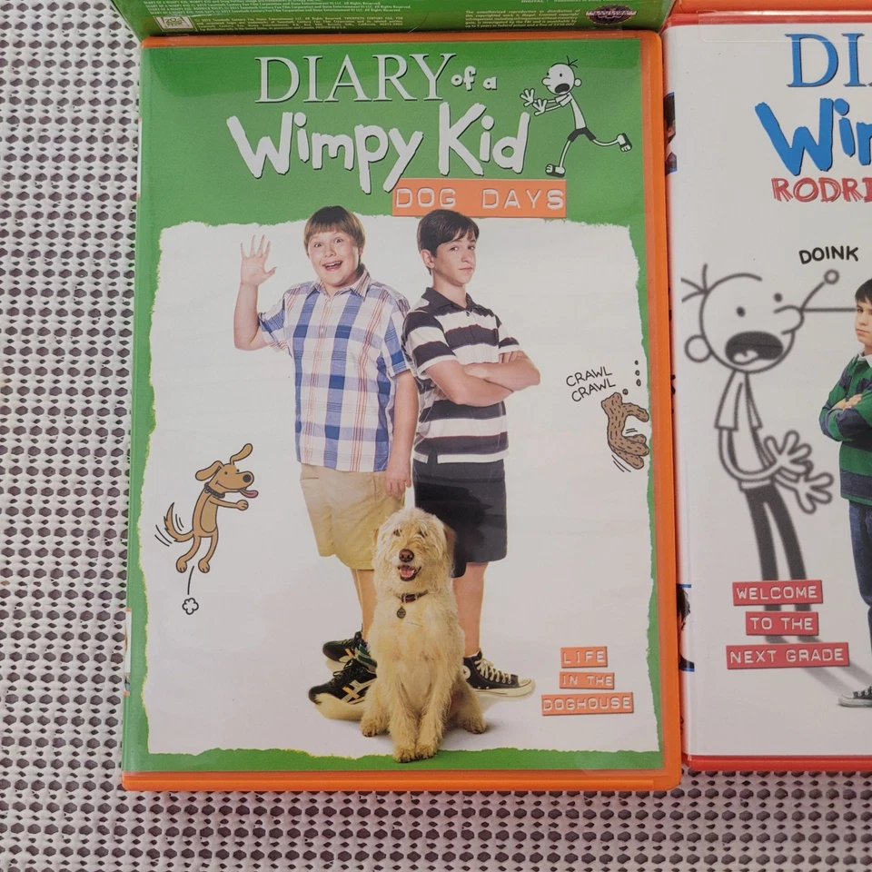 Diary of a Wimpy Kid DVD Movie Collection 1 2 3 Dog Days Rodrick Rules Used - Image 2 of 4