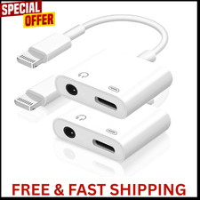 Apple Mfi Certified 2-In-1 Charging Audio Adapter for Iphone, Lightning to 3