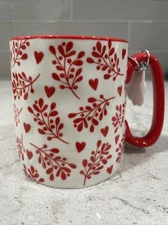 BELLA HEART BRANCH Red & White By 10 Strawberry Street Mug Gift Hearts Branches