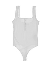 Abercrombie  Fitch L56348 White Seamless Rib Tank Thong Bodysuit Size M