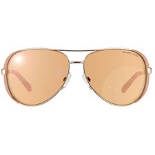 Michael Kors MK5004 Rose Gold Mirror Taupe Aviator Chelsea Sunglasses 1017R1