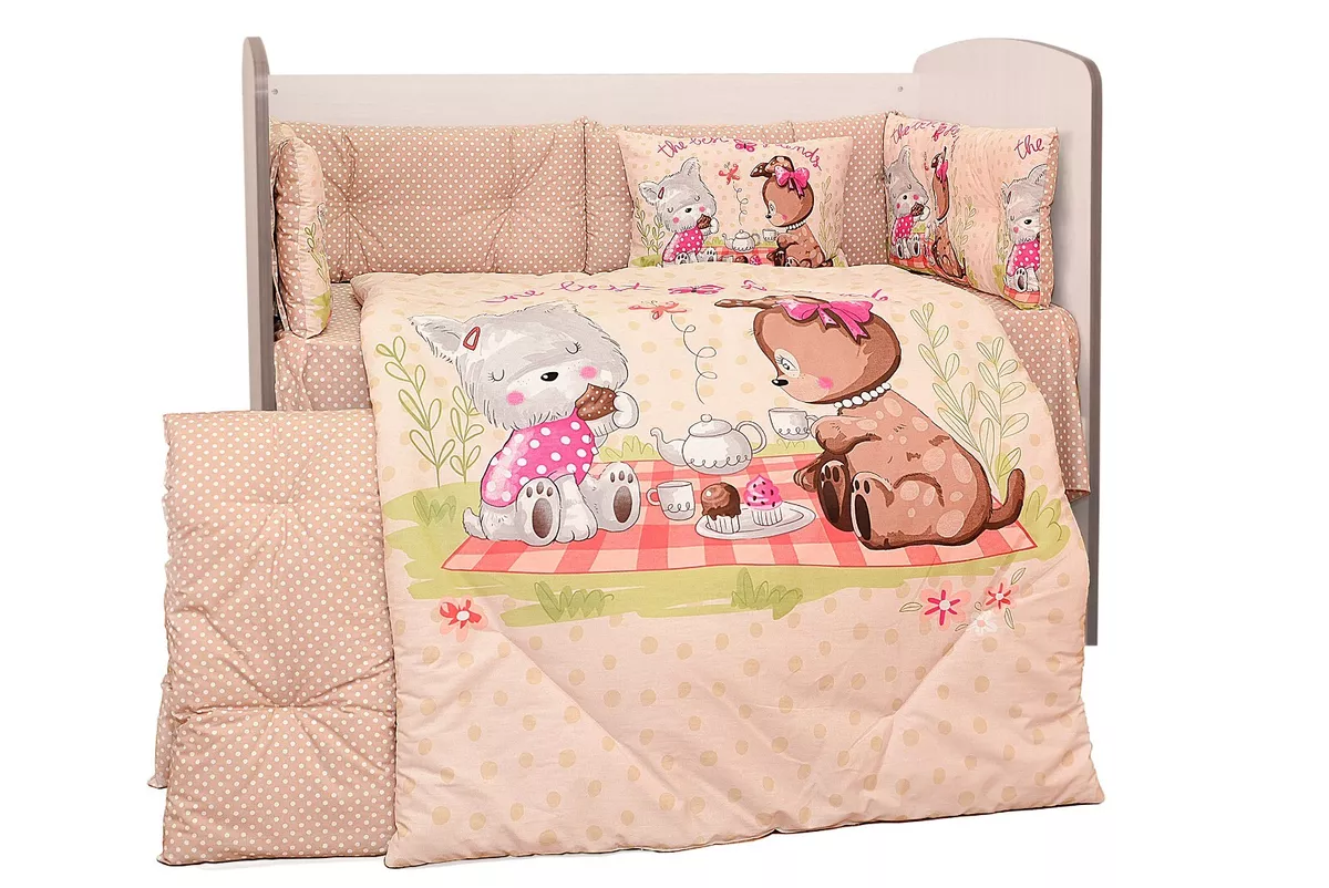 Ranforce Luxury 8 Piece Cot Bedding Set Nursery Bed 100 Cotton 70