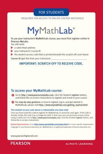 Mymathlab Textbook MyMathLab by Pearson Education Staff and Addison-Wesley Publishing ...