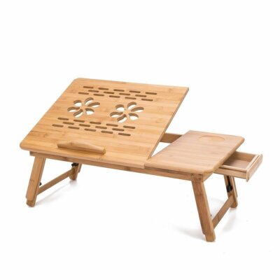 THY COLLECTIBLES Multi Function Bamboo Lapdesk Table Laptop Stand Breakfast...