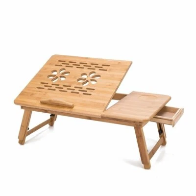 THY TRADING THY COLLECTIBLES Multi Function Bamboo Lapdesk Table Laptop Stand Breakfast...