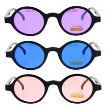 SA106 Color Bright Lens Round Retro Vintage Hippie Plastic Sunglasses