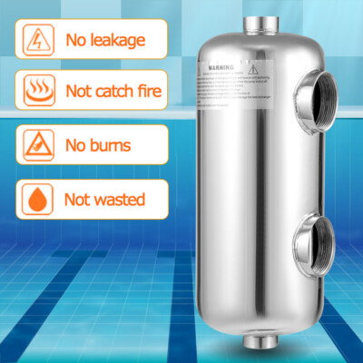Tube and Shell Heat Exchanger Stainless Steel Same Side 135K 1''+ 1 1/2''FPT NEW