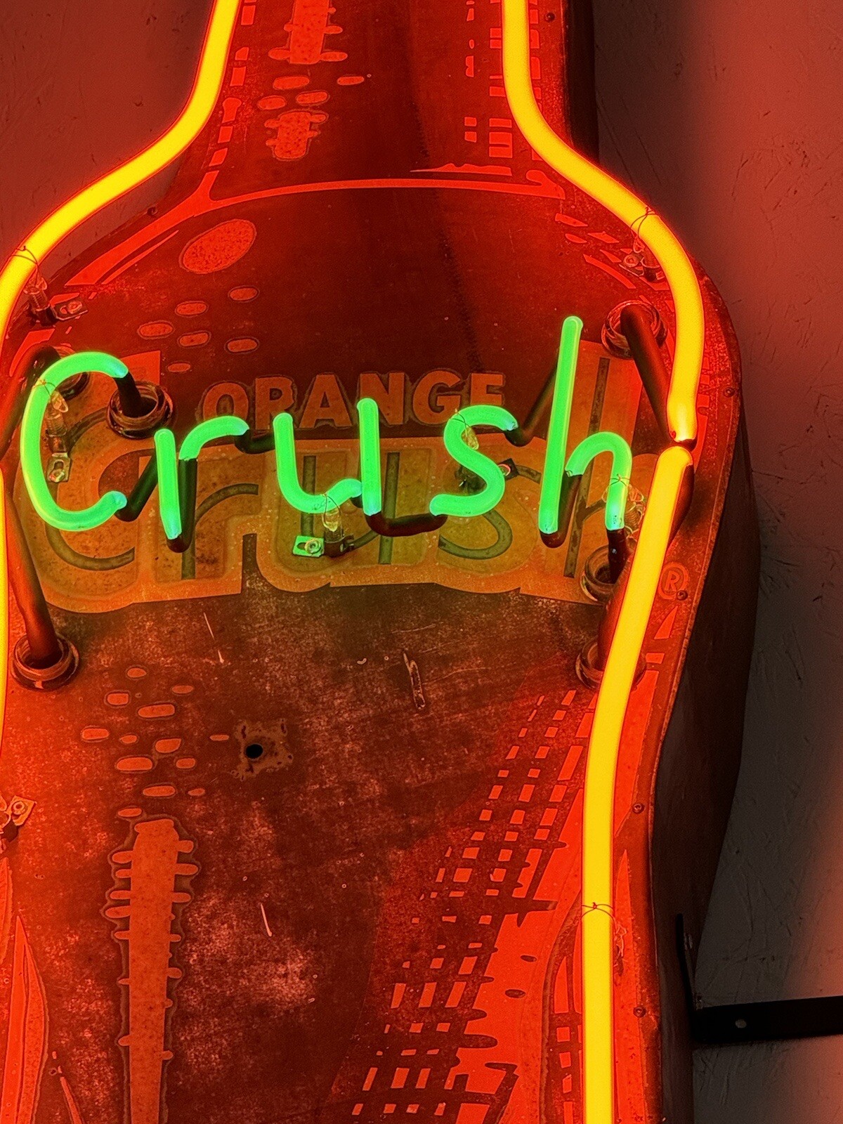 Vintage ORANGE CRUSH NEON sign with new glass And Transformer eBay