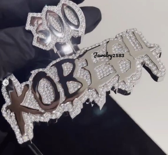 Father's Day Gift 3ct Real Moissanite Custom Charm Pendant 925 Silver Free GIFT