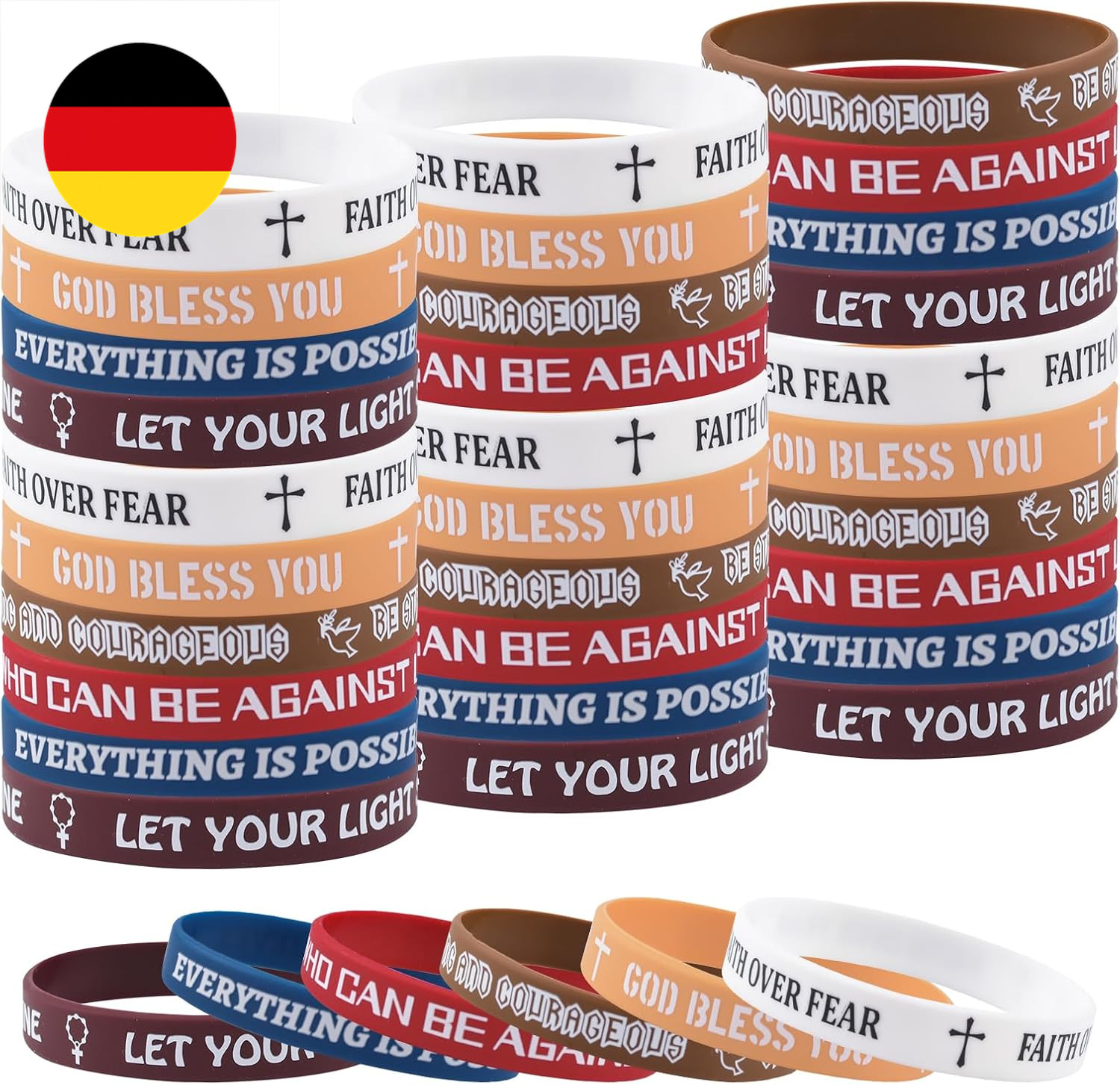 Silikon-Armbänder für Sonntag, christliches Erntedankfest, Weihnachtsgeschenk, E