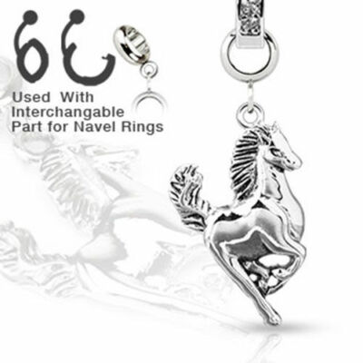 Charm Add-On Pferd Mustang Anhänger Bauchnabelpiercing Dermal Anchor