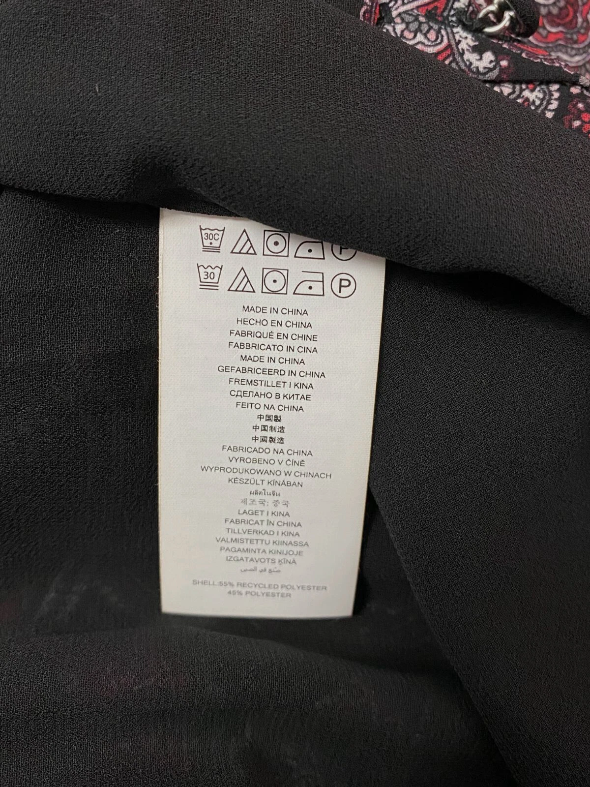 Abito Michael Kors da donna nero paisley collo a V bottone anteriore $196 taglia M