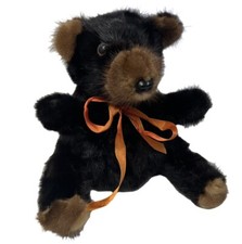 Vintage Genuine Mink Real Fur 9" Rare Teddy Bear Black Brown Bow Anthon  s Furs