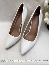Women's New Look High Heel Court Shoes UK 6 EUR 39 White Comfortable Pointed Toe