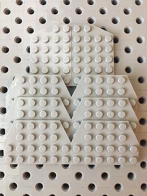 Lego 4x6 Light Gray Wedge Plate W/ Cut Corners Roof Floor Building New Lot Of 8