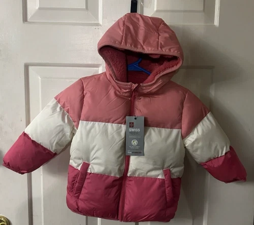 Swiss Tech Baby size 3T TODDLER Girls Puffer Jacket with Hood Color Mauve Glow - Picture 7 of 10