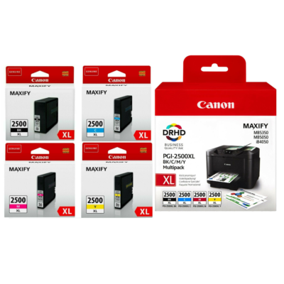 Supply Guy 5 Cartuchos De Tinta Con Viruta Compatible Con Canon PGI-2500XL Cian Para Canon Maxify IB4000 IB4050 IB4100 IB4150 MB5000 MB5050 MB5100 MB5150 MB5155 MB5300 MB5350 MB5400 MB5450 MB5455