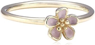 PANDORA 14k Cherry Blossom 14K Gold Pink Enamel Ring - 150174EN40