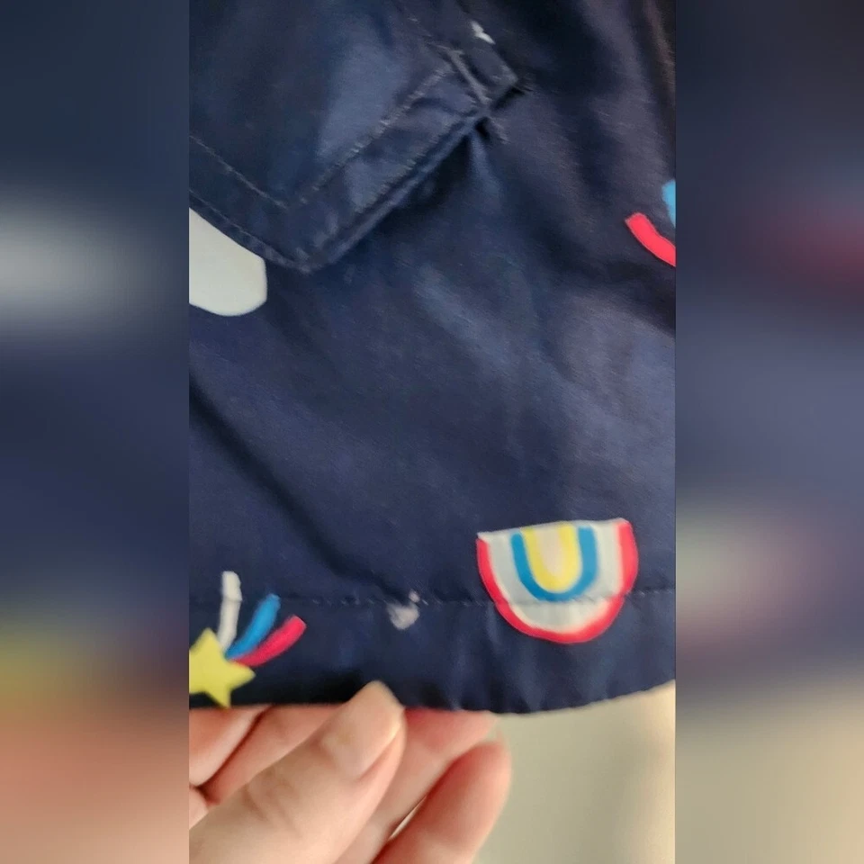 Abrigo Carter's Niñas Talla S Azul Marino Arco Iris Gato Unicornio Con Capucha Forrado de Vellón Foto 4 de 4