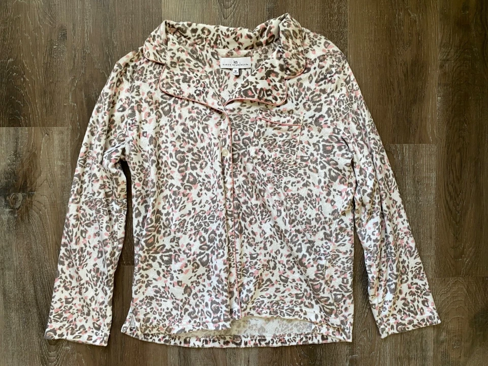 KAREN NEUBURGER~NUEVO JUEGO DE PIJAMA 2 PIEZAS ESTAMPADO LEOPARDO/GUEPARDO~TALLA DAMAS MEDIANA~M Foto 2 de 4