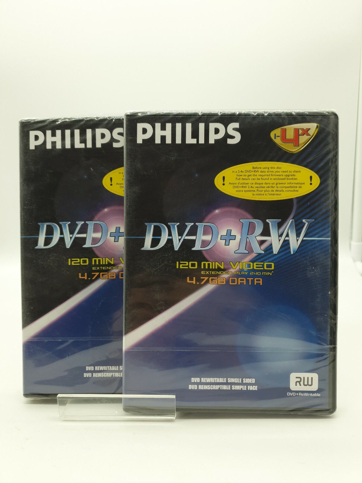 2 x Philips Blank DVD+RW 4.7GB Data – New & Sealed in Book Style Case