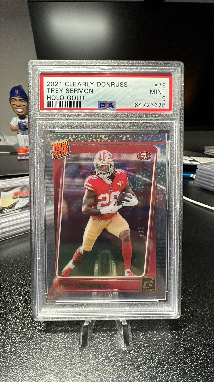 Trey Sermon Panini Clearly Donruss #79 Holo Gold