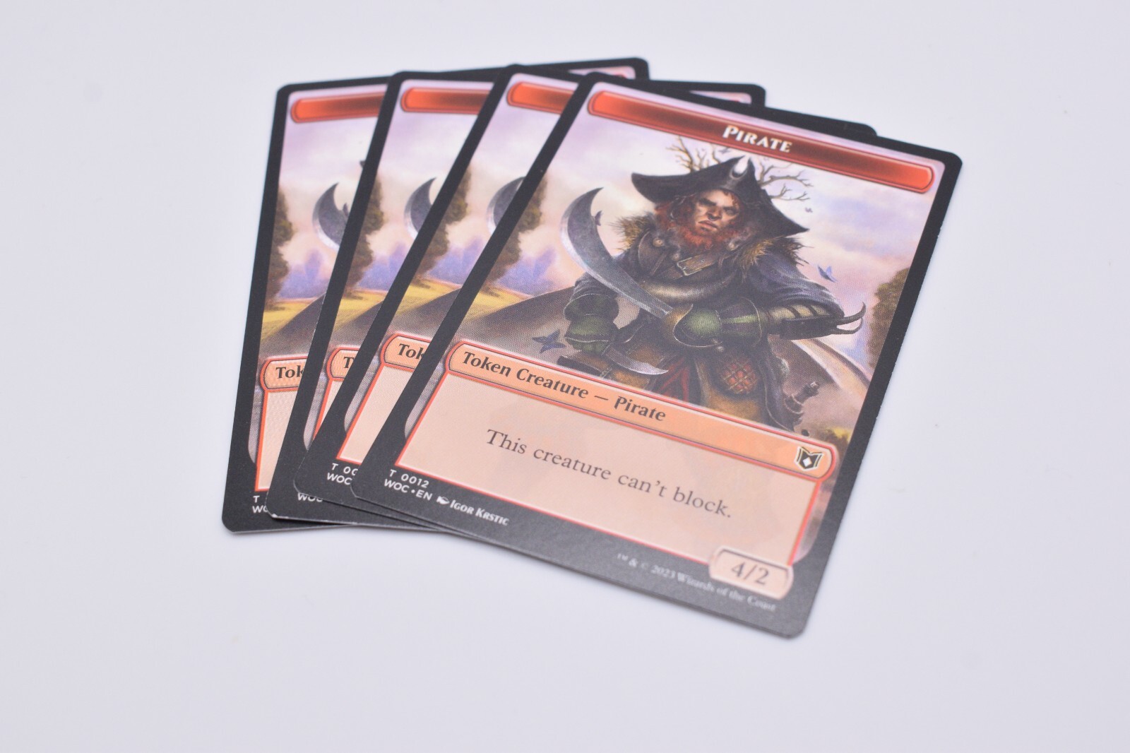 MTG-X4-Commander: Wilds of Eldraine-Pirate   Human Soldier Double-Sided Token