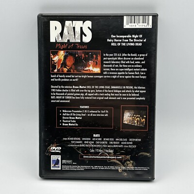 Rats Night of Terror 1983 DVD Anchor Bay Bruno Mattei Richard
