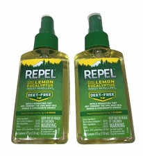 REPEL Plant-Based Lemon Eucalyptus Insect Repellent DEET-FREE 4 Oz Each 2 PACK 
