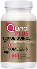 Qunol Ubiquinol CoQ10 100mg  Omega 3, Extra Strength Heart Antioxidant, 90ct
