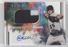 2022 Panini Chronicles Origins Rookie Jumbo Material /49 Matt Manning Auto 0bg8