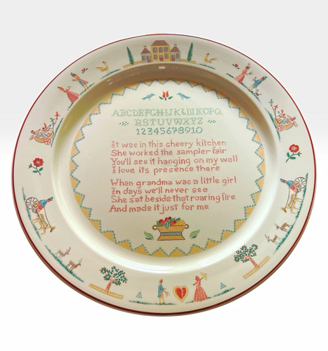 Villeroy & Boch American Sampler 12⅜” Round Serving Plate Platter 1981 Poem