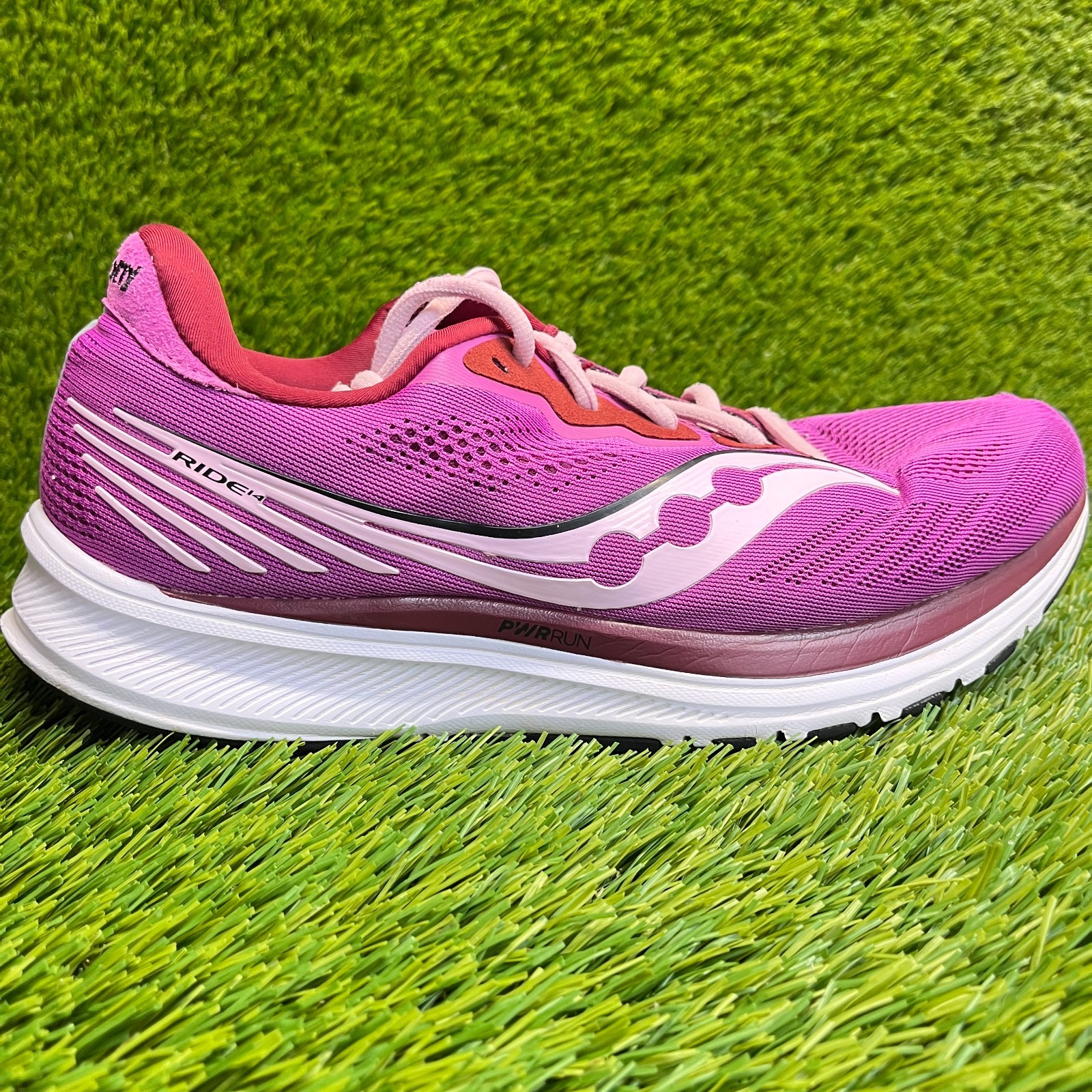 Saucony Ride 14 Womens Size 10.5 Purple White Athletic Running Shoes Sneakers