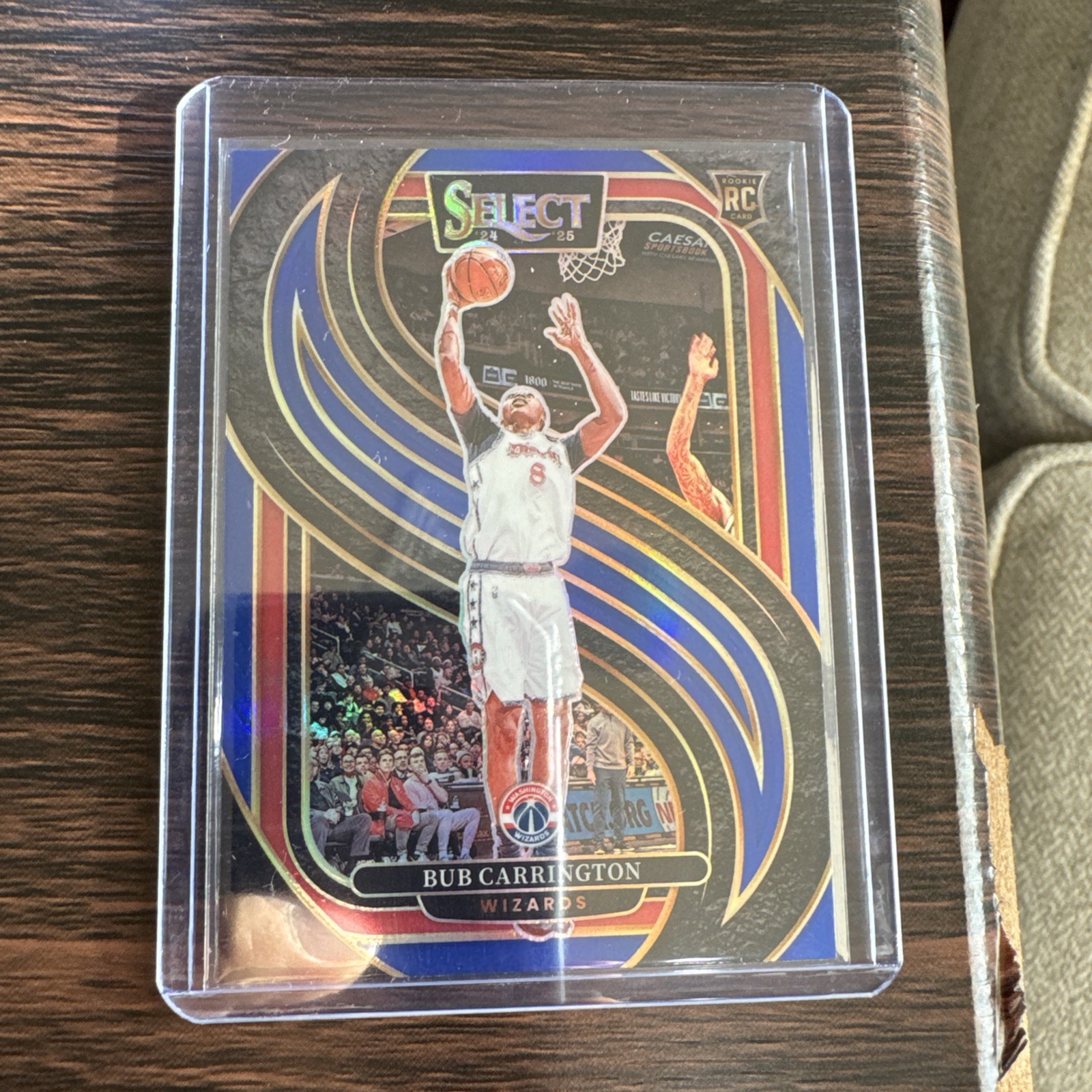 2024-25 Panini Select - Premier Level Bub Carrington #197 Blue Prizm (RC)