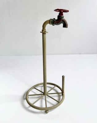 Rustic Farmhouse Kitchen Metal Water Hose Spigot Faucet Paper Towel Holder