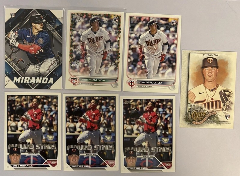 Jose Miranda 7 Card Rookie Card Lot Base Minnesota Twins