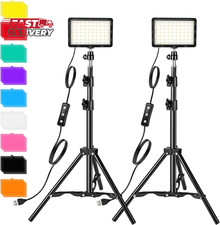 Photography Video Lighting Kit, LED Studio Streaming Lights W/70 Beads  Color F
