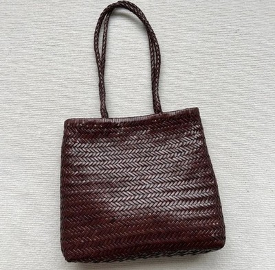 Genuine leather woven tote shoulder bag UK